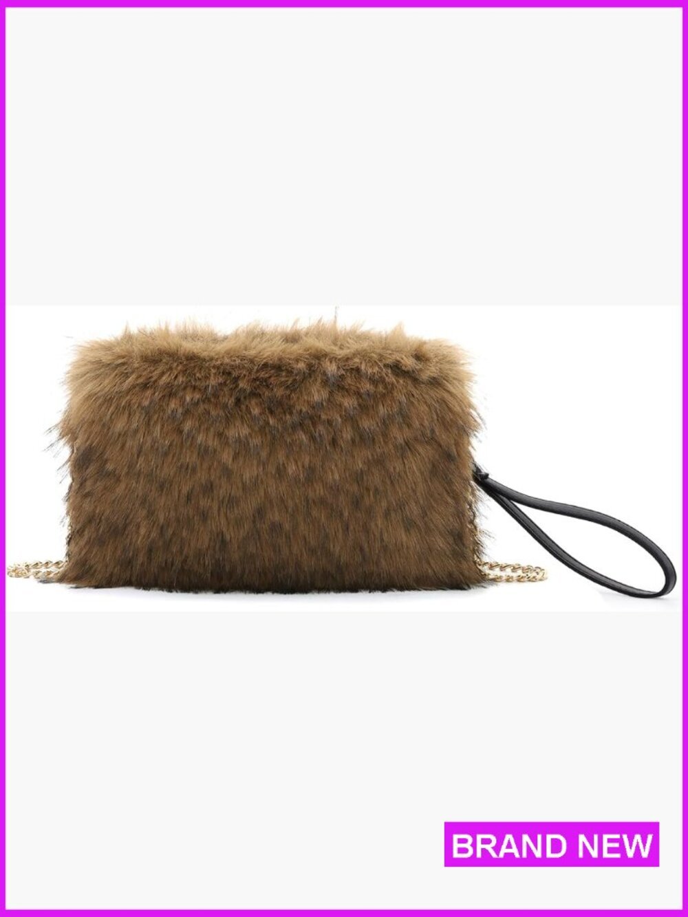 Faux Fur Clutch Crossbody Bag Fluffy Evening Purse Y2K Shoulder Wristlet